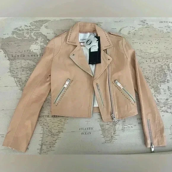 🆕Free People/  DOMA Leather Jacket Size XS - Picture 3 of 11